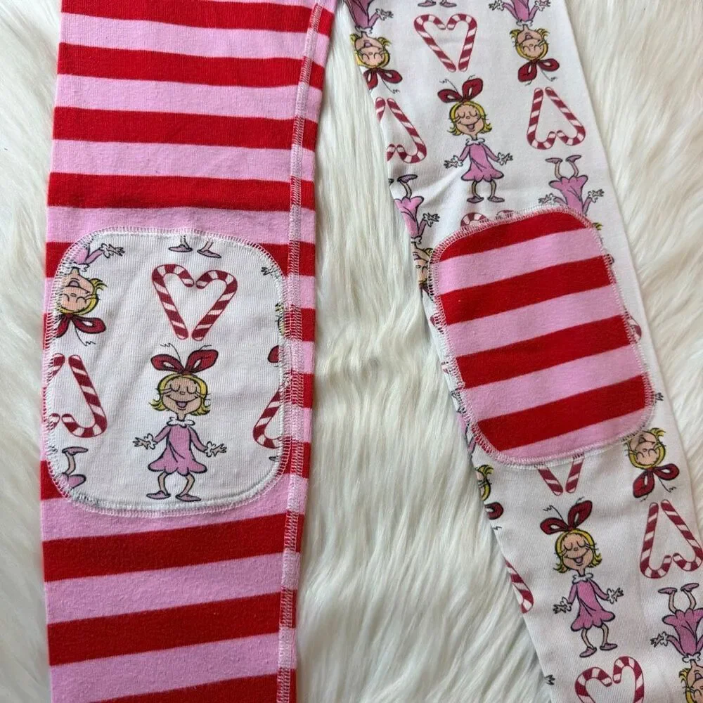 Hanna Andersson Dr. Seuss Grinch Long John Pajama Set Cindy Lou Who Candy Cane 8